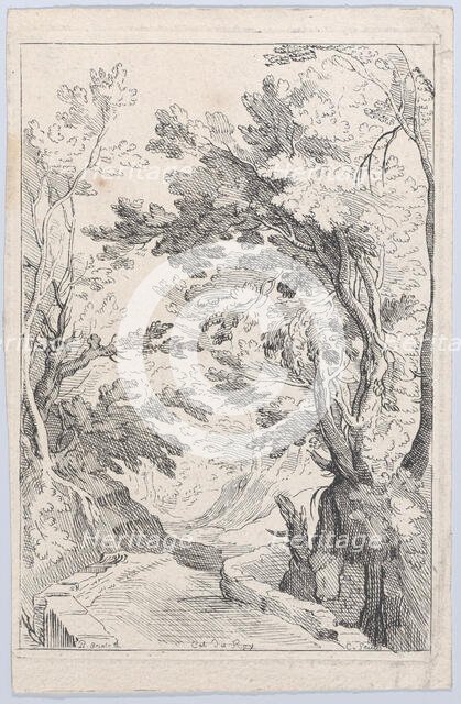 A Pathway with a Parapet in a Forest, 18th century. Creator: Caylus, Anne-Claude-Philippe de.