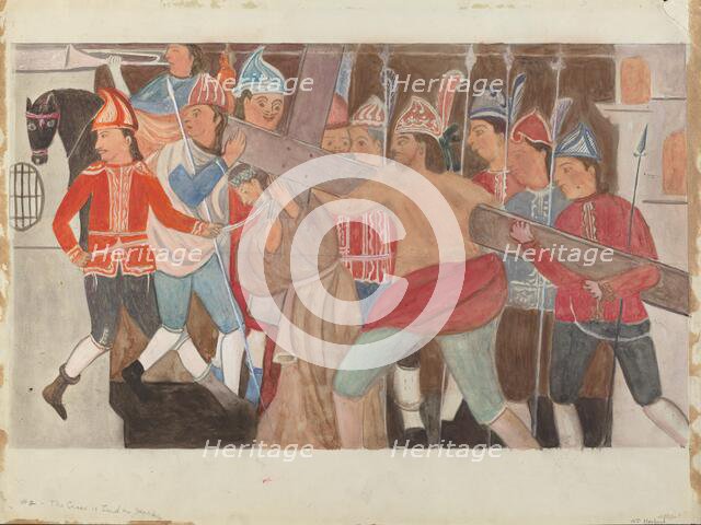 Station of the Cross No. 2: "The Cross is Laid on Jesus", c. 1936. Creator: William Herbert.