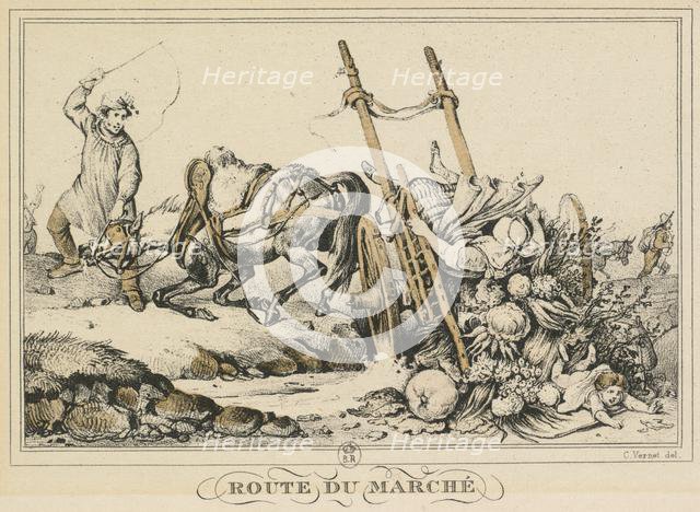 Scenes of Daily Life, Roads and Paths: Road to Market…, 1819. Creator: Carle Vernet (French, 1758-1836).