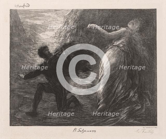 Manfred and Astarté, 1879. Creator: Henri Fantin-Latour (French, 1836-1904).