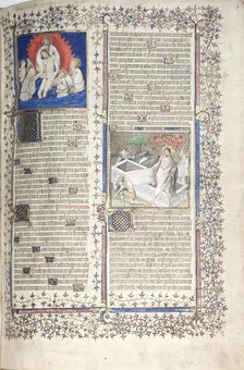 The Gotha Missal: Fol. 1r, Trinity and Resurrection , c. 1375. Creator: Master of the Boqueteaux (French); Workshop, and.