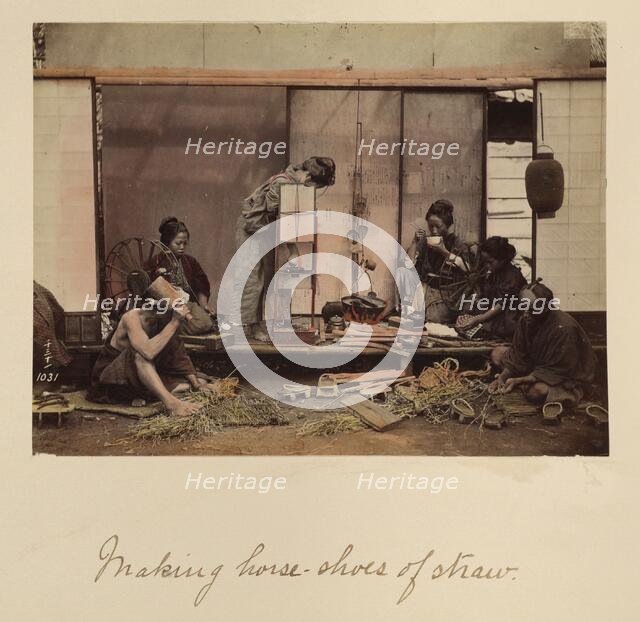 Making Horse-shoes of Straw, about 1873-1883. Creator: Shinichi Suzuki I.