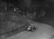 Riley TT Sprite competing in the Shelsley Walsh Hillclimb, Worcestershire, 1935. Artist: Bill Brunell.