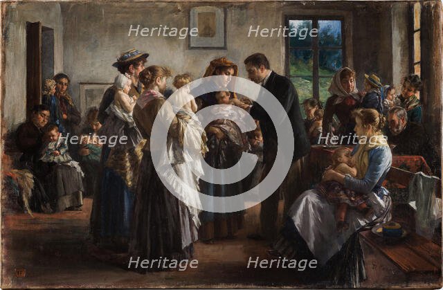 La vaccinazione nelle campagne (Impfung auf dem Lande) , 1894. Creator: Cosola, Demetrio (1851-1895).