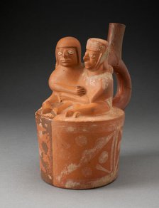 Handle Spout Vessel Depicting a Couple in an Erotic Embrace, 100 B.C./A.D. 500. Creator: Unknown.
