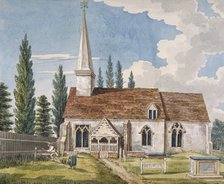 South view of the church of St Giles, Ickenham, Middlesex. c1800. Artist: Anon