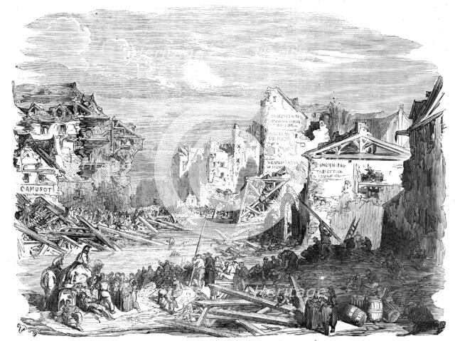 The Inundation at Lyons - sketched by Gustave Dore, 1856.  Creator: Gustave Doré.