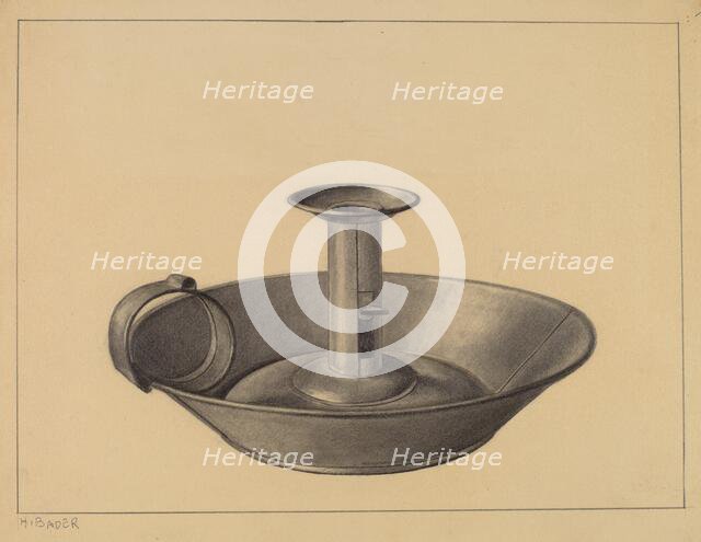 Candlestick, c. 1937. Creator: Herman Bader.