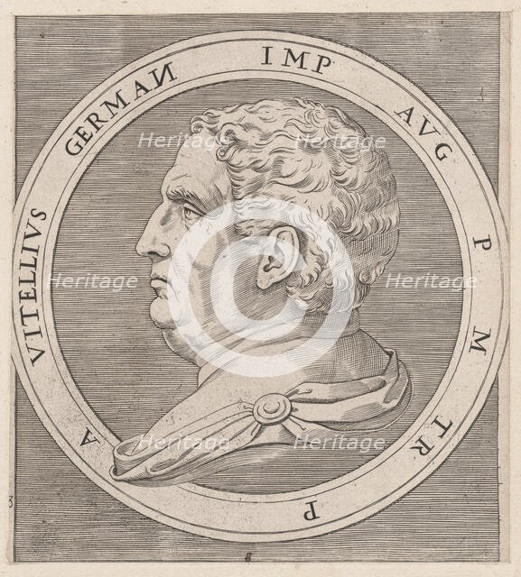 Speculum Romanae Magnificentiae: Vitellius, from The Twelve Caesars, ca. 1500-1534., ca. 1500-1534. Creator: Marcantonio Raimondi.