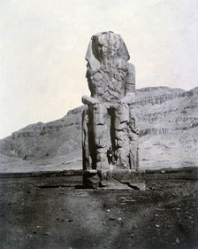 Colossi of Memnon, Thebes, Egypt, 1852. Artist: Unknown