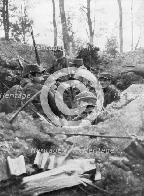French troops in the trench system of Calonne, France, July 1915. Artist: Unknown