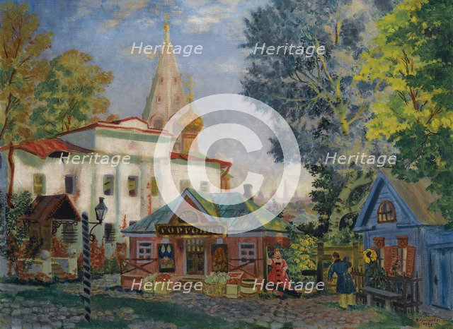 In the Province, 1920. Artist: Kustodiev, Boris Michaylovich (1878-1927)