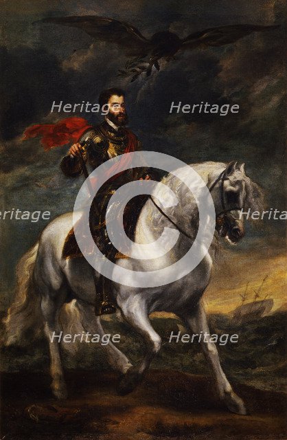 Equestrian portrait of the Emperor Charles V, c. 1620. Artist: Dyck, Sir Anthonis, van (1599-1641)