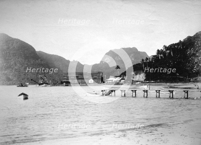 Pago Pago Harbor, in the island of Tutuila, American Samoa, 1889. Artist: Unknown