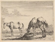 Two Grazing Horses, 1651. Creator: Dirck Stoop.