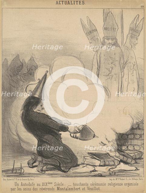 Un autodafé au XIXe siècle, 19th century. Creator: Honore Daumier.