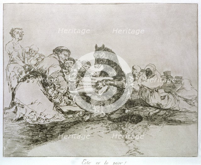 The Disasters of War, a series of etchings by Francisco de Goya (1746-1828), plate 74: 'Esto es l…