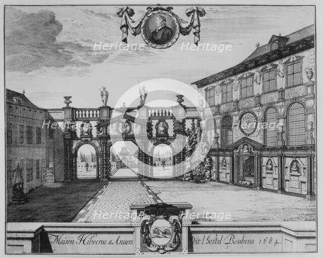 View of the Rubenshuis in Antwerp, 1675-1732. Creator: Jacobus Harrewijn.
