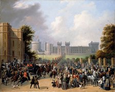 Arrival of King Louis-Philippe at Windsor Castle. Artist: Pingret, Édouard-Henri-Théophile (1788-1875)