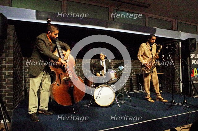 Xhosa Cole Trio, Splash Point Jazz Club, Fishermen’s Club, Eastbourne, East Sussex, 26 Apr 2023. Creator: Brian O'Connor.