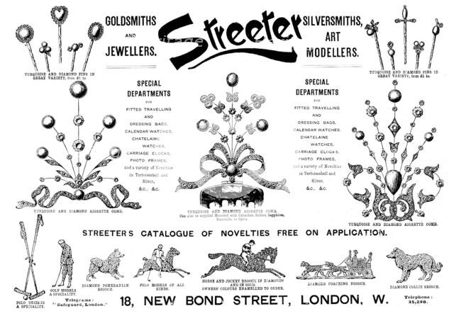 Advertisement for Streeter Goldsmiths and Jewellers, 1895. Creator: Unknown.