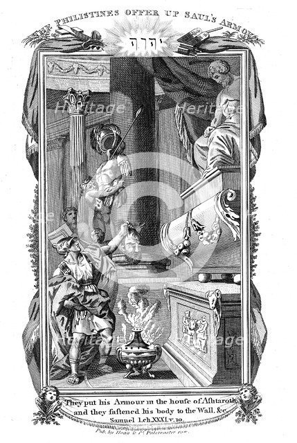The Philistines offer up Saul's Armour, 1804.  Artist: Anon