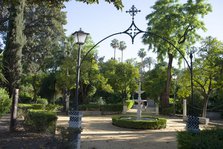 The Jardines de Murillo, landscaped garden in the centre of Seville, Spain, 2023. Creator: Ethel Davies.