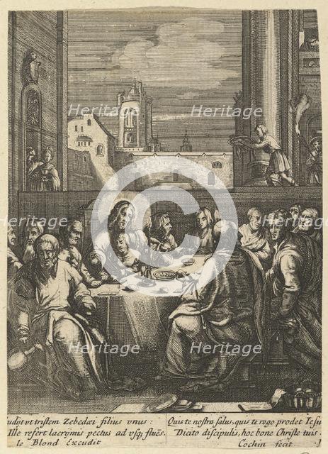 The Last Supper, from The Passion of Christ, mid 17th century. Creator: Nicolas Cochin.