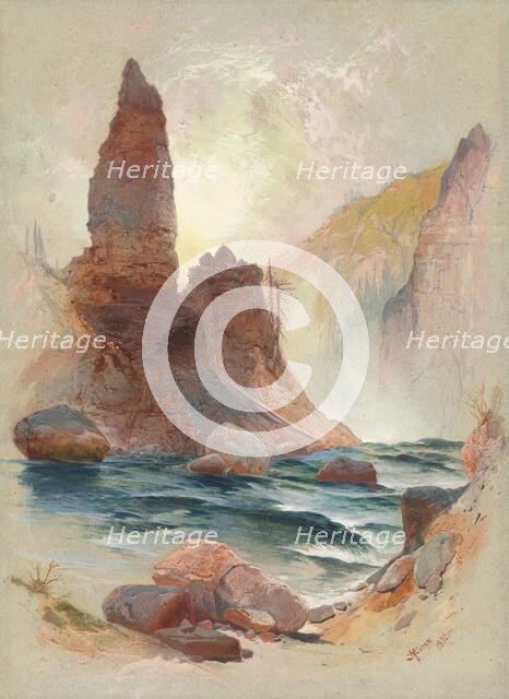 Tower at Tower Falls, Yellowstone, 1872. Creator: Thomas Moran.