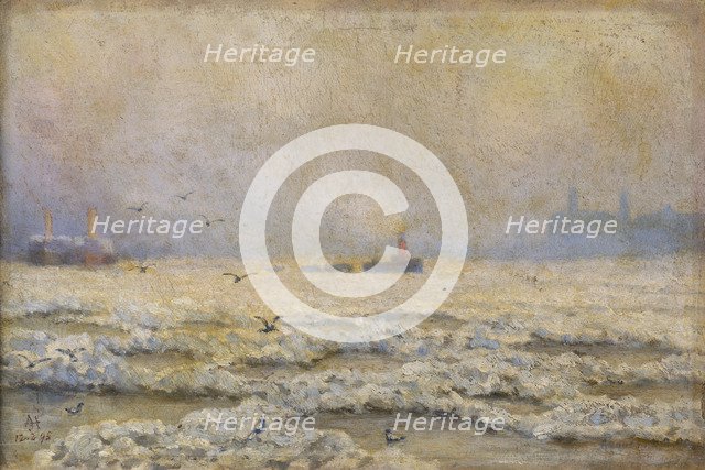 'The Frozen Thames at Greenwich', 1895. Artist: Unknown