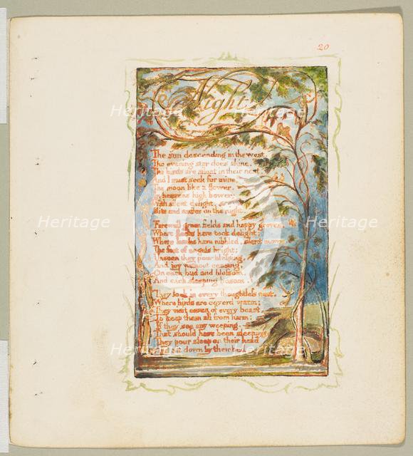 Songs of Innocence and of Experience: Night, ca. 1825. Creator: William Blake.