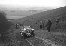 Singer Le Mans competing in a trial, Crowell Hill, Chinnor, Oxfordshire, 1930s. Artist: Bill Brunell.