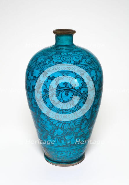 Vase with Flowers and Vines, Ming dynasty (1368-1644). Creator: Unknown.