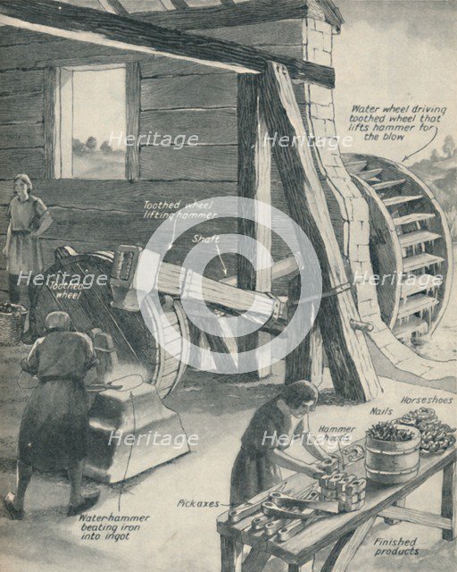 'Work in an Iron Foundry and Smithy During The Period of the Middle Ages', c1934. Artist: Unknown.