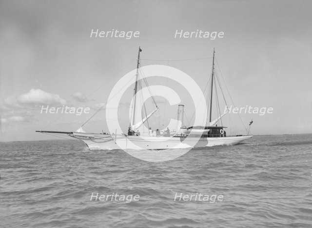 The steam yacht 'Primrose' under way, 1911. Creator: Kirk & Sons of Cowes.