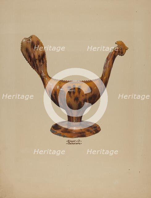 Pa. German Gravy Boat, c. 1938. Creator: Elmer G Anderson.