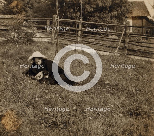 At the dacha [country house], between 1905 and 1915. Creator: Sergey Mikhaylovich Prokudin-Gorsky.