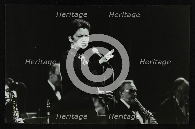 Lita Roza singing with the Ted Heath Orchestra at the Forum Theatre, Hatfield, Hertfordshire, 1983. Artist: Denis Williams