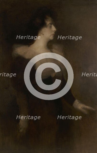 Portrait of Pauline Ménard-Dorian (1870-1941), c. 1890. Creator: Carrière, Eugène (1849-1906).