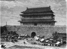 View of the Teiène-mene Door in Beijing, engraving, 1883.