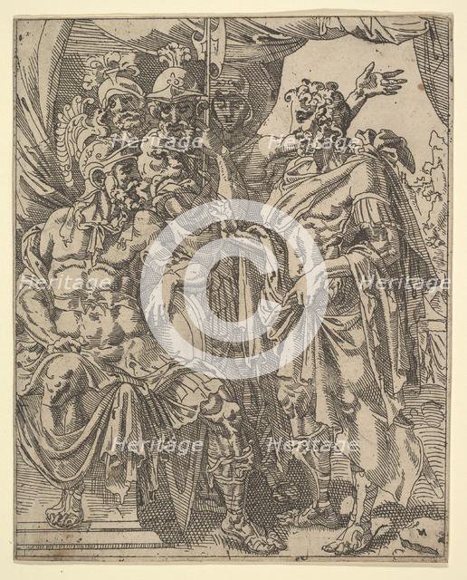 Achior Pleading with Holofernes for the Israelites, from The Story of Judith and Holofernes. Creator: Dirck Volkertsen Coornhert.