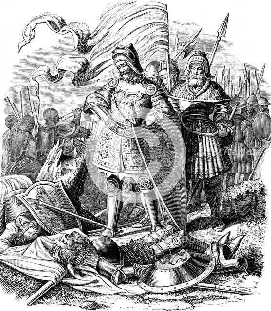 Rudolph I on batllefield after the victory over Ottokar, 1840.