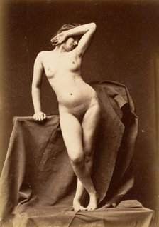 [Young Woman, Nude, From the Front with Hand Over Face], 1860s. Creator: Unknown.