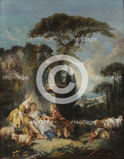 Pastoral scene, Between 1730 and 1760. Creator: Boucher; François (1703-1770).