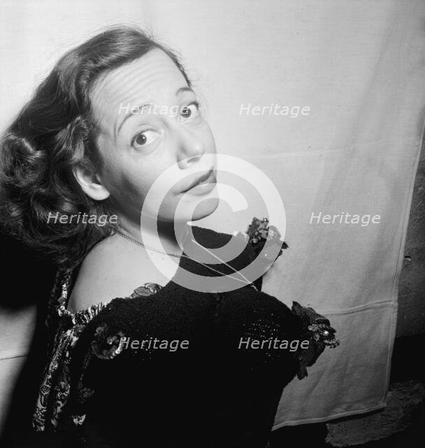 Portrait of Imogene Coca, Café Society (Downtown)(?), New York, N.Y., ca. June 1947. Creator: William Paul Gottlieb.