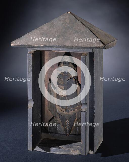Buddhist Sculpture Inside Shrine, 17th century. Creator: Unknown.