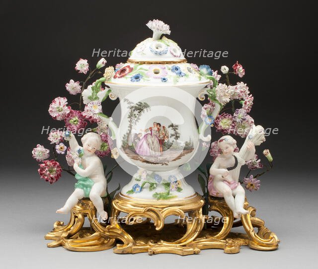Potpourri Urn, Meissen, 1750/55. Creator: Meissen Porcelain.