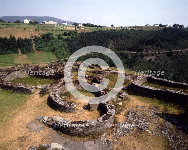 Partial view of the ruins of a Celtic Castro in Coaña (Asturias).