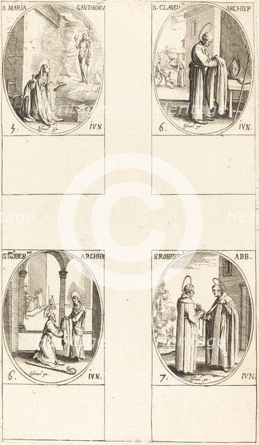 St. Maria Gaudioru; St. Claudius; St. Norbert; St. Robert. Creator: Jacques Callot.