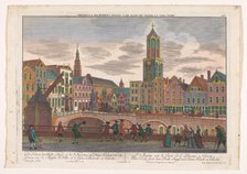 View of the Vismarkt in Utrecht, seen towards the town hall and the Dom tower, 1742-1801. Creator: Georg Gottfried Winckler.